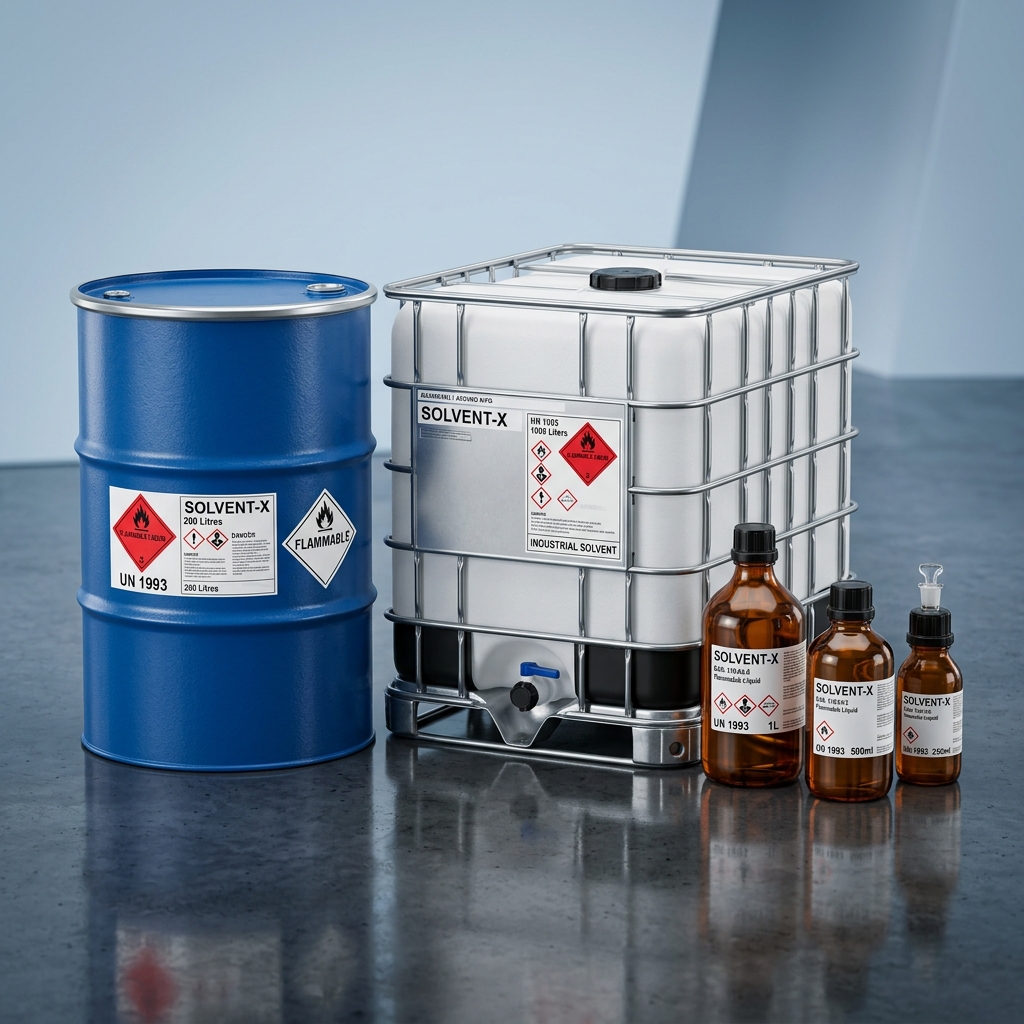 Mumbai Chemical Solvent Packaging - 200L Drums, 1000L IBC & Amber Reagents